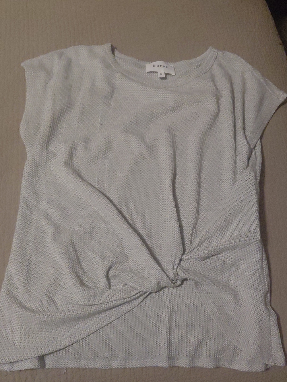 Korye Grey Twist Front Knit Top - Women
